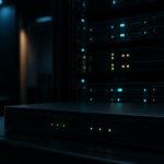 Серверная стойка и сетевой экран ночью — ограничение частоты запросов к WordPress